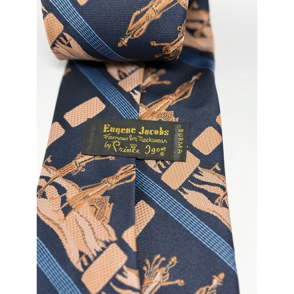Eugene Jacobs Ornate Gray Tie Floral Embroidery 100% Silk Prince Igor